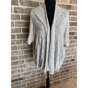 Eileen Fisher knitted open front cardigan tan color size small classic causal